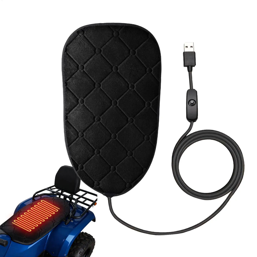 Motorcycle Seat Cushion Motorbike Heating Seat Pad Cold Weather Scooter Cushion for Dirt Bike ATV Snowmobile Road Trip Touring Qme