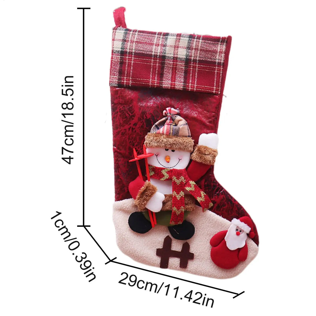 Christmas Stockings Traditional Cute Reindeer Candy Bags Deer Qme