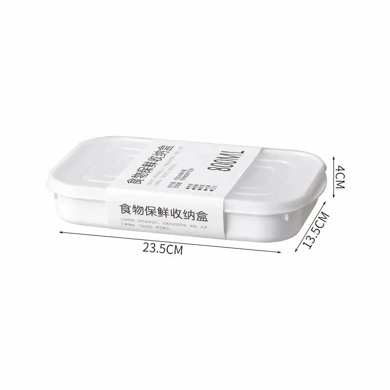 Kitchen Sealed Fresh Storage Containers 4 White Food Box Refrigerator Qme 800ml