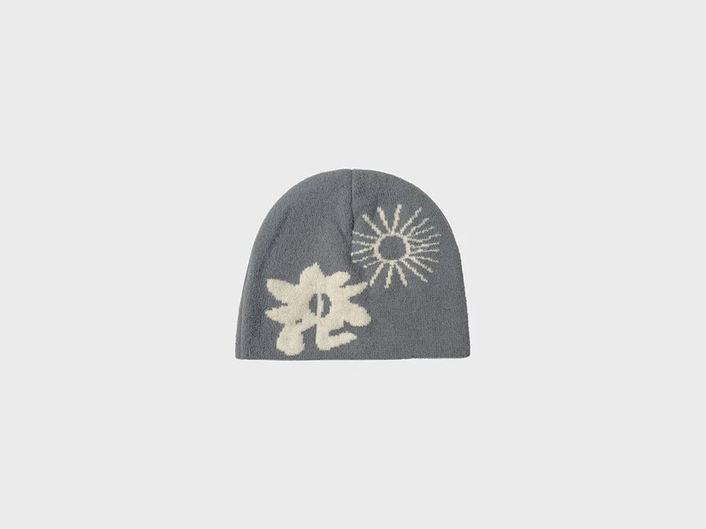 Niche Jacquard Plush Knitted Hat Men Women Autumn Winter Warm Qme GRAY