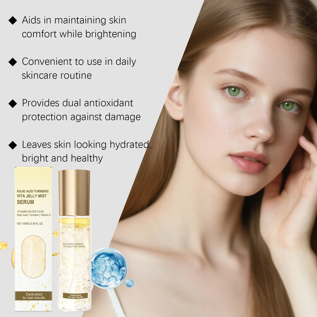 Jelly Mist Serum Brightening Firming Hydrating Face Spray Smoothing Facial Hyaluronic Acid Collagen Moisturizing Skincare Set Qme