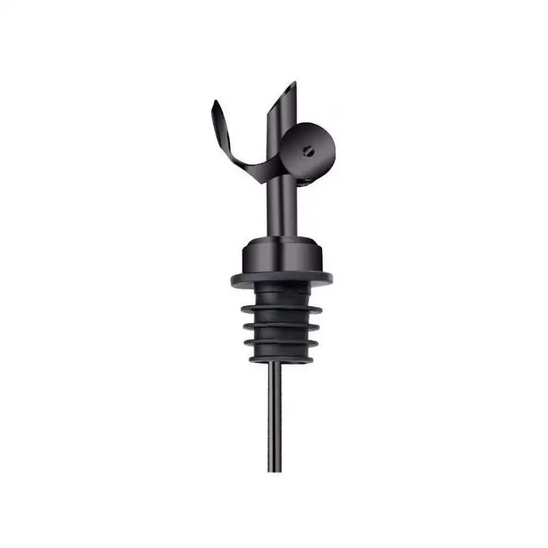 Stainless Steel Bottle Stopper Pourer With Funnel Stainless Steel Oil Bottle Stopper Leakproof Olive Oil Dispenser Cooking Tools Qme Black