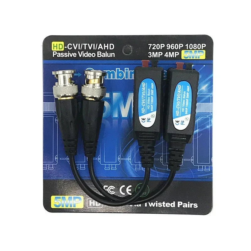 HD BNC Video Balun 5MP 4MP 3MP 960H 1080P 720P Twisted Transceivers UTP Cat5 HD CVI TVI AHD for CAMERA Qme 5pcs