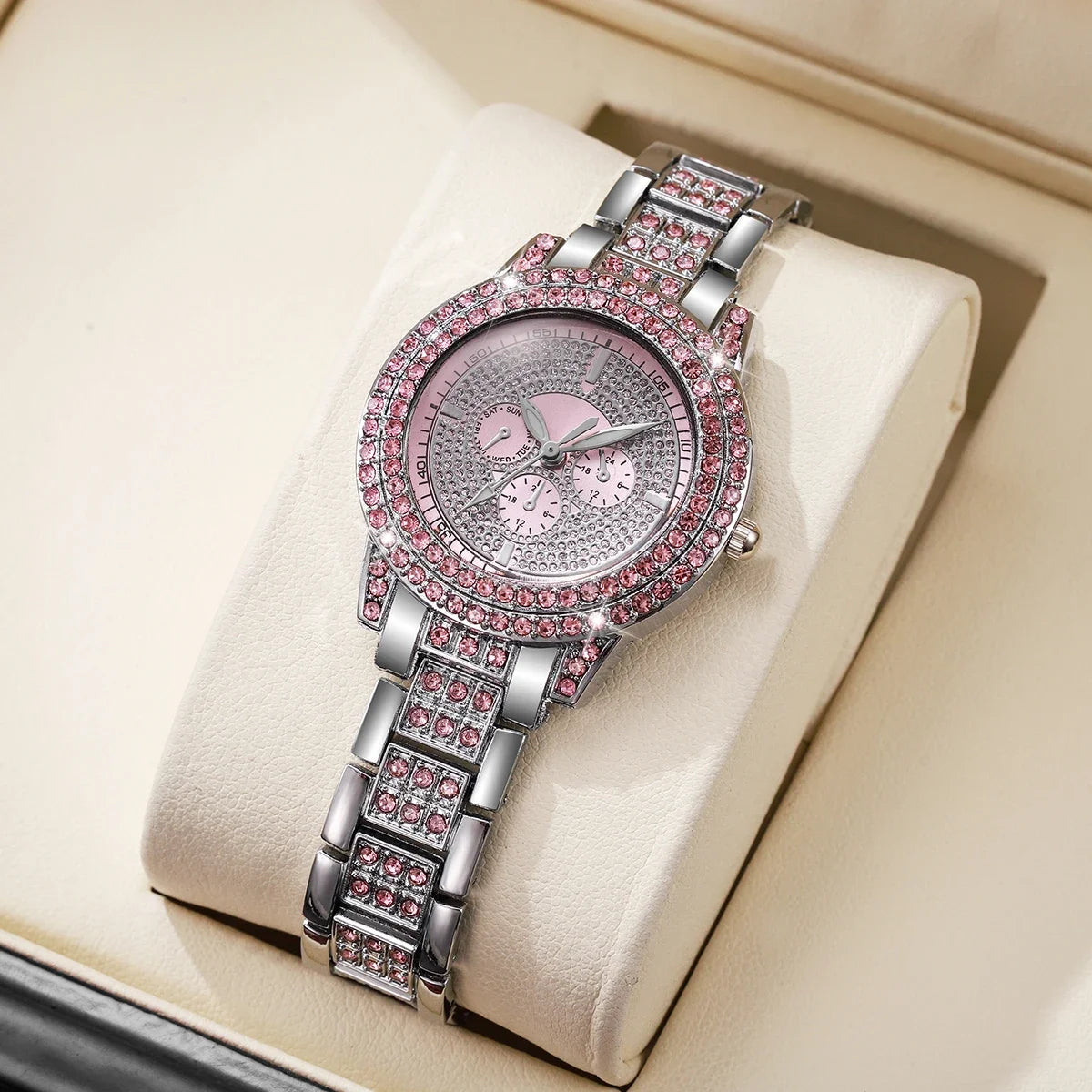 2026 2026 Spring Fashion Quartz Watch Accessories Set for Men and Women, Simple and Trendy Double Row Bracelet Cross Set Qme