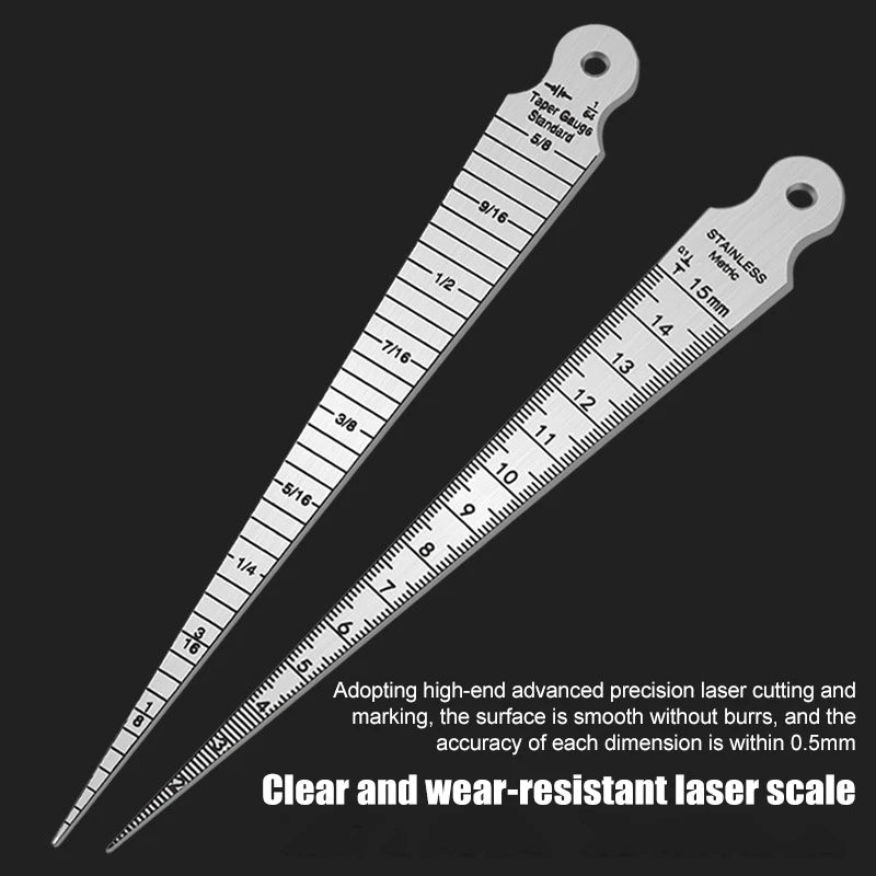 Feeler Gauge Taper 1- Steel Inner Diameter Ruler Hole Measuringtool Qme