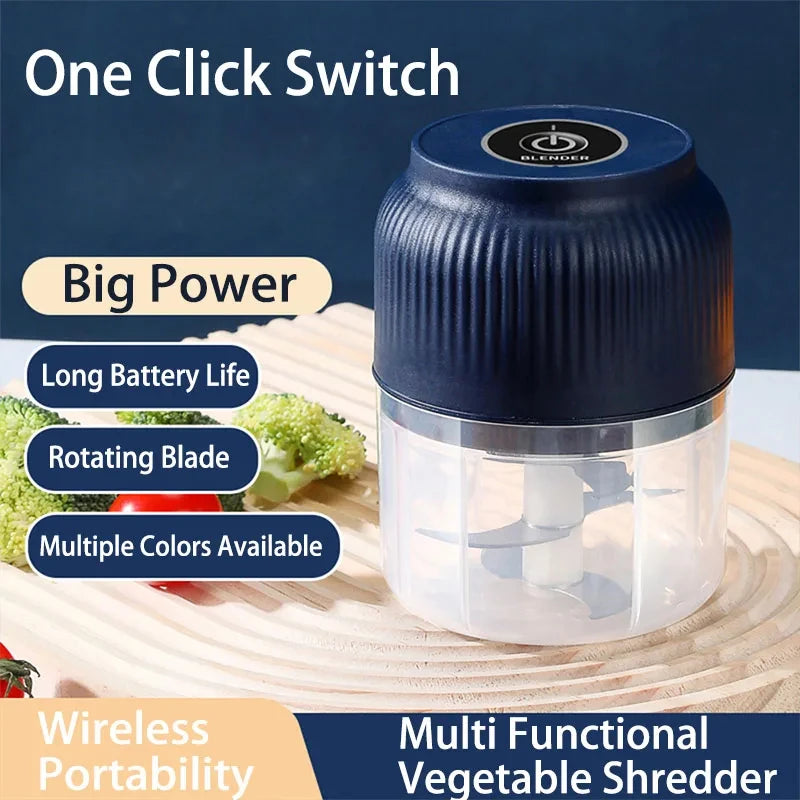 Mini Electric Vegetable Chopper- Rechargeable USB Garlic Crusher Food Qme