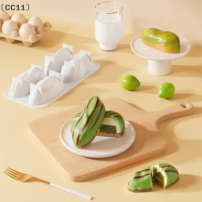 4-Cell Pistachios Design Silicone Mold Mousse Chocolate Cake Mould Qme
