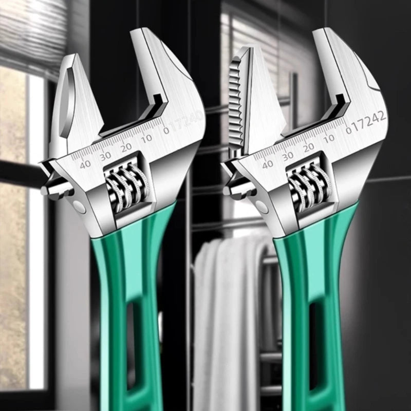 6 Adjustable Wrench Wide Jaw Opening Plumbing Auto Repair Home Qme