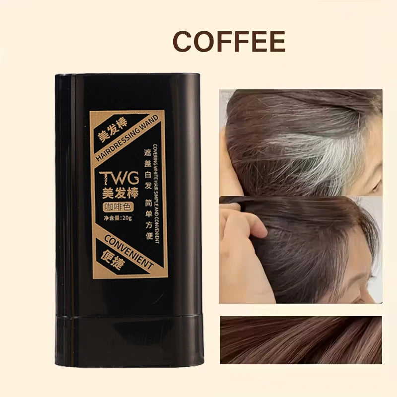 Portable Hair Dye Stick Waterproof Sweat Proof Covers Gray Suitable Qme COFFEE