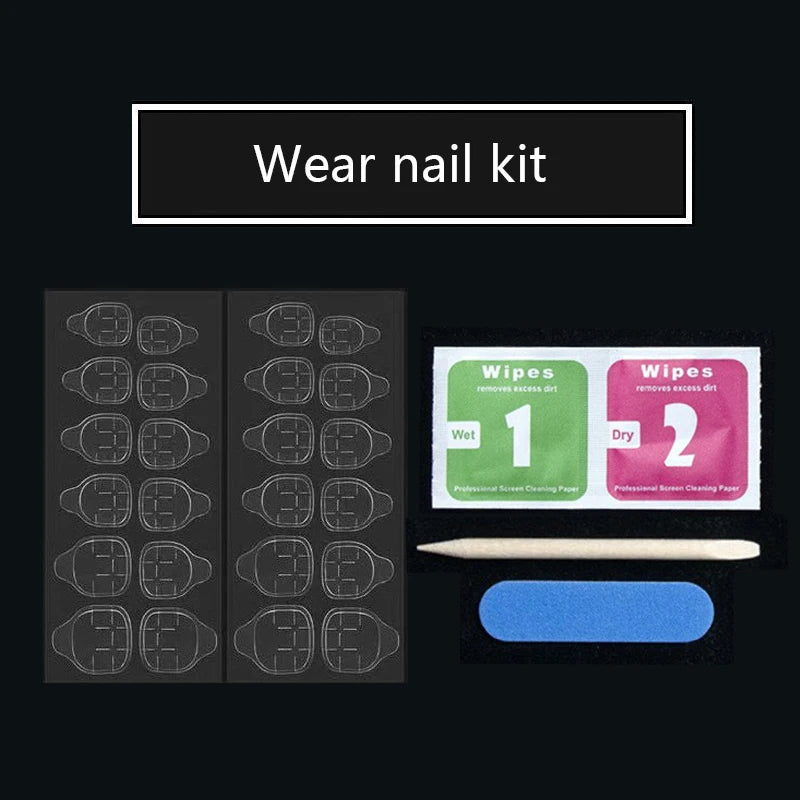 Waterproof False Nails Adhesive Tabs Stickers Press Fake Nail Tips Qme