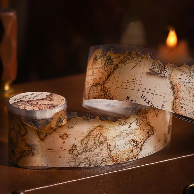 6 Rolls Medieval Theme Washi Tape, Historical Story Series Journal Scrapbooking Tape, Versatile Multi-Scene Decor Qme