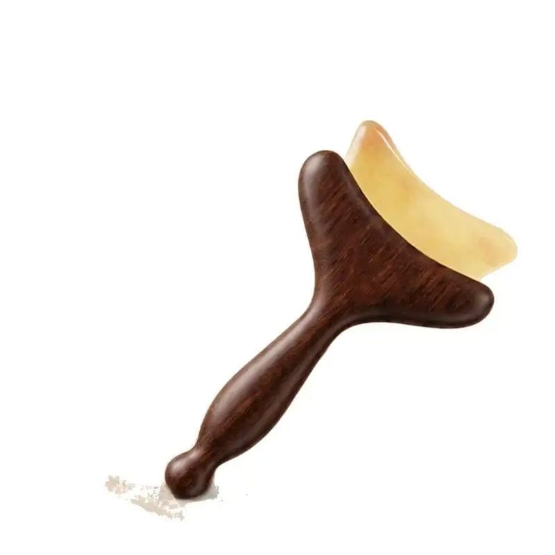 Natural Wooden Facial Meridian Comb Nose Eye Jaw Neck Muscle Qme