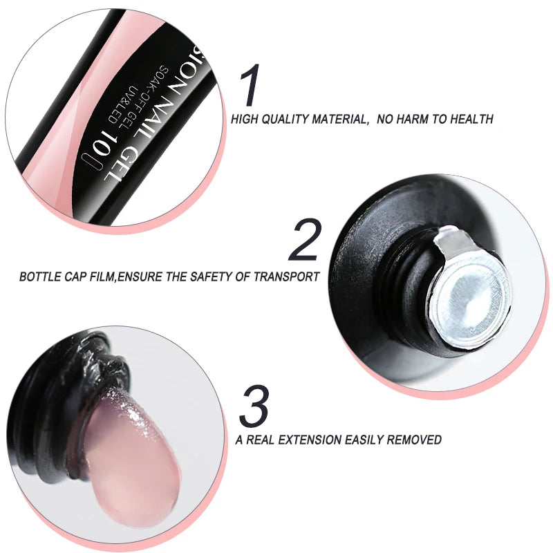Arte Clavo Pink Jelly Milky White Quick Extension Gel Builder Nails Qme