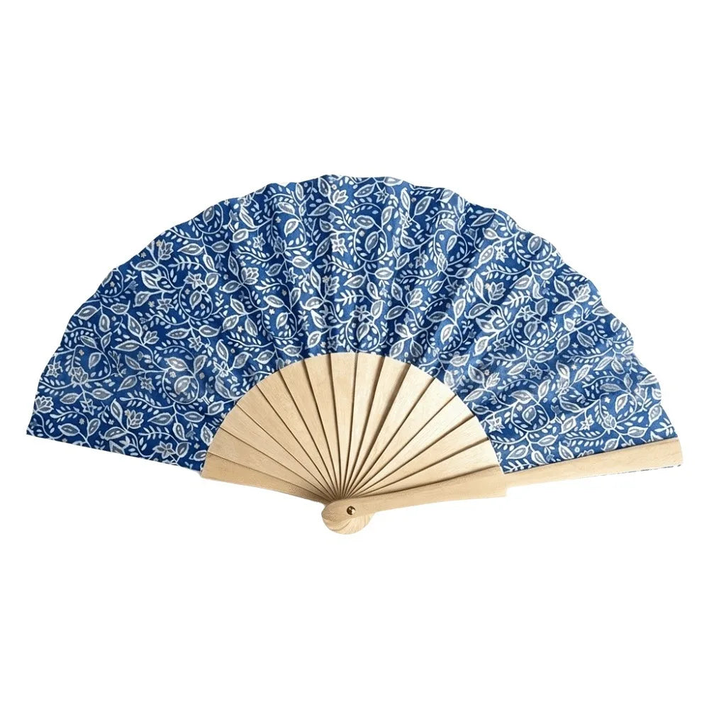 Fashion Lemon Print Folding Hand Fan Delicate Wooden Handle Cranked Qme Style 4