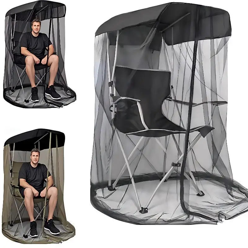 Portable Mosquito Net Camping Chair Outdoor Zipper Door Bug Screen Qme