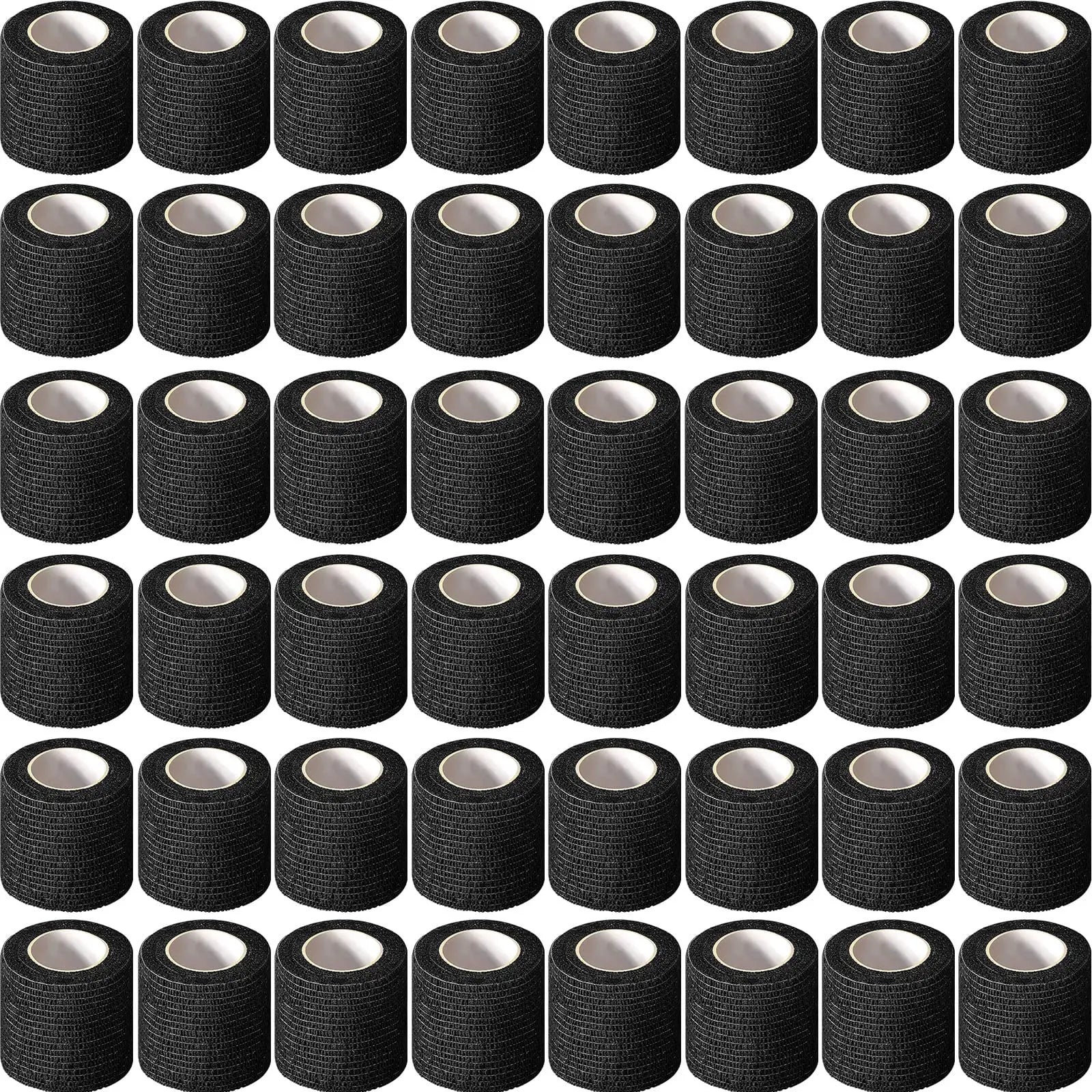 Wholesale Black Tape Tattoo Handle Bandage Anti-slip Athletic Nonwoven Waterproof Disposable Self-adhesive Elastic Bandage Qme 48PCS Black