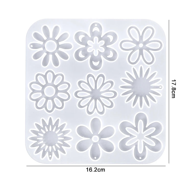 Earring Resin Silicone Molds Pendant Molds Epoxy Resin Molds DIY Craft for DIY Women Earrings, Pendants, Rings, Jewelry Making Qme 33