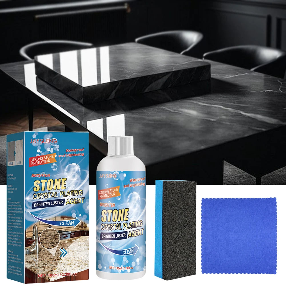 Stone Crystal Plating Brighten Luster Agent with Sponge and Towel Marble Crystal Plating Agent Nano Stone Crystal Plating Liquid Qme