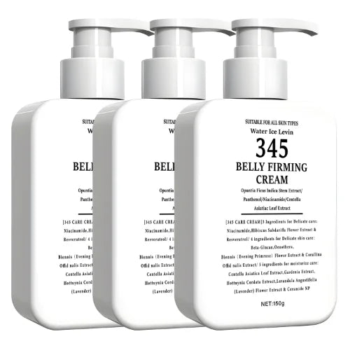 345 Belly Firming Cream with Niacinamide & Centella - 3-4-5 Complex for Delicate Skin Care & Moisturizing Qme Ivory 150g