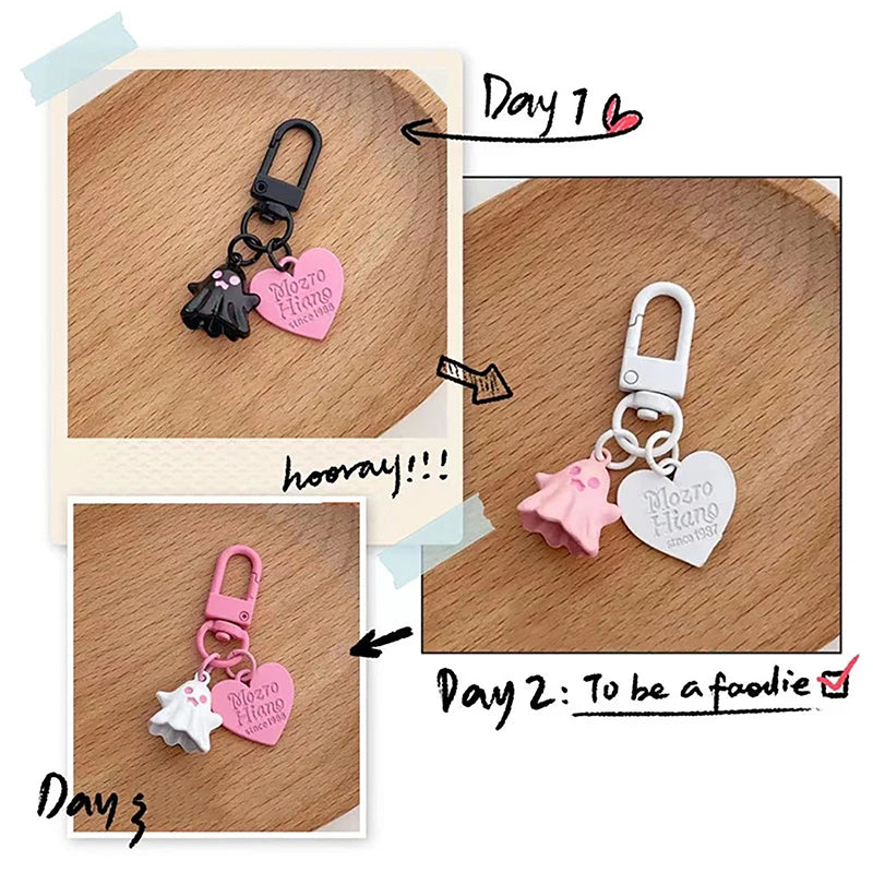 Cartoon Halloween Ghost Keychain Bag Keyring Pendant Mini Doll Girls Birthday Gift Toy Qme