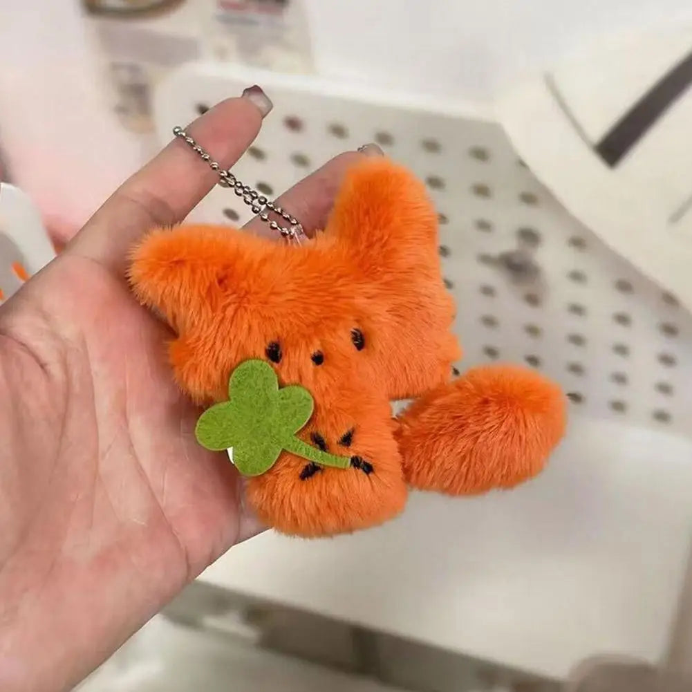 Fox Plush Doll Keychain Cute Animal Pendant Nose Bag Hanger Couple Qme