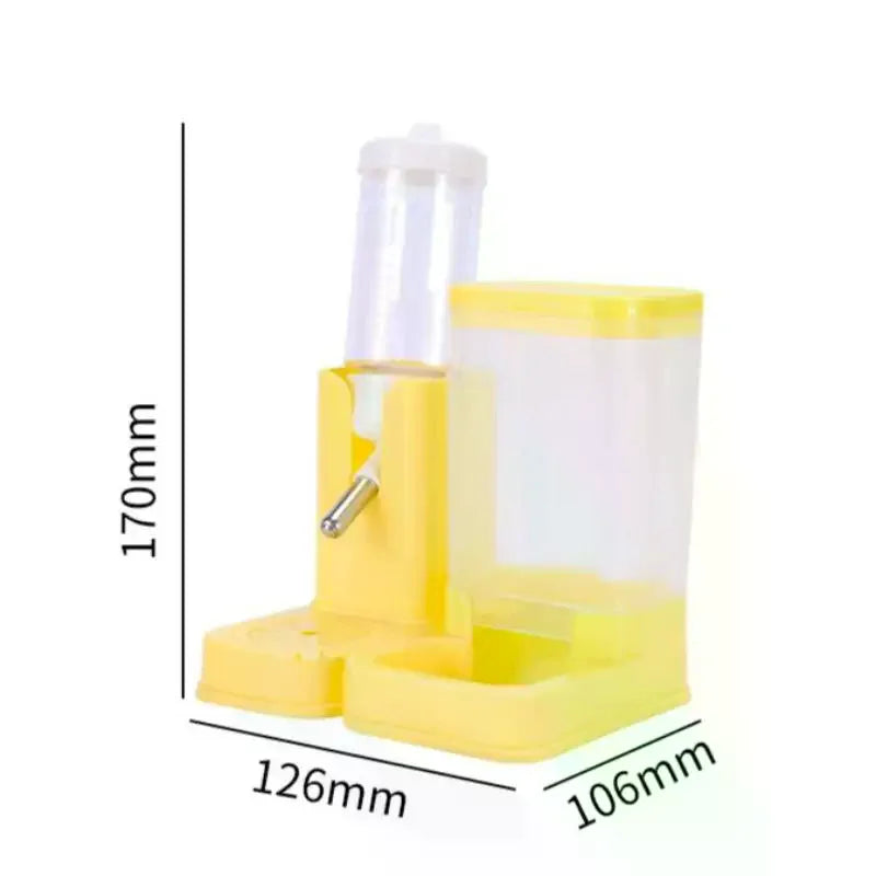 Hamster Waterer And Feeder 2In1 Hamster Water Bottle Large Capacity Leakproof Automatic Feeder Food Water Dispenser Supplies Qme
