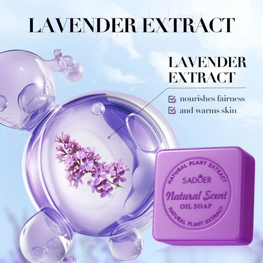 Lavender Essential Oil Soap Handmade Facial Cleansing Bath Deep Skin Qme