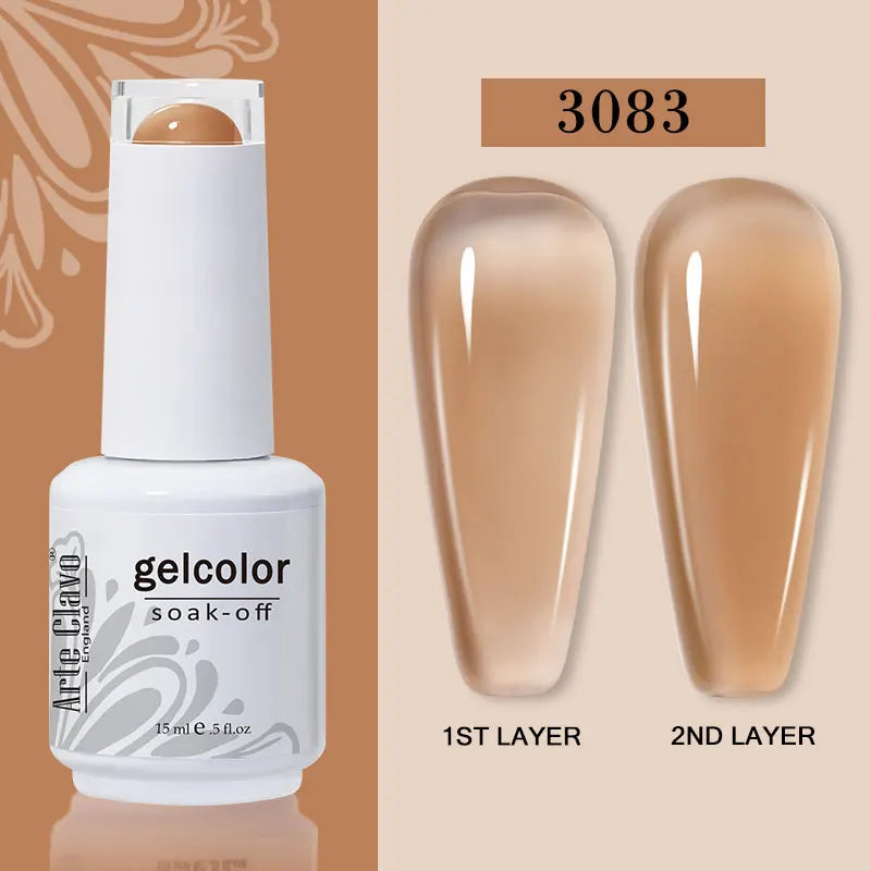 Arte Clavo Jelly Gel Polish Translucent Manicuring UV Nail Semi