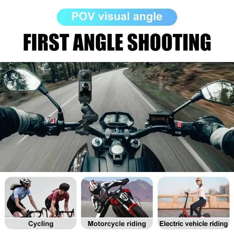 Motorcycle 360-Degree Camera Holder Versatile Mounting Bracket Steady Qme