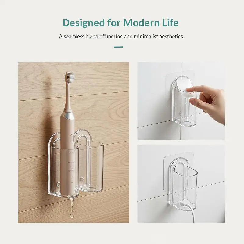 1Pc Electric Toothbrush Holder Toothbrush Hanging Rack Wall-mounted Toothbrush Storage Base Tooth Care Storage Stand Qme