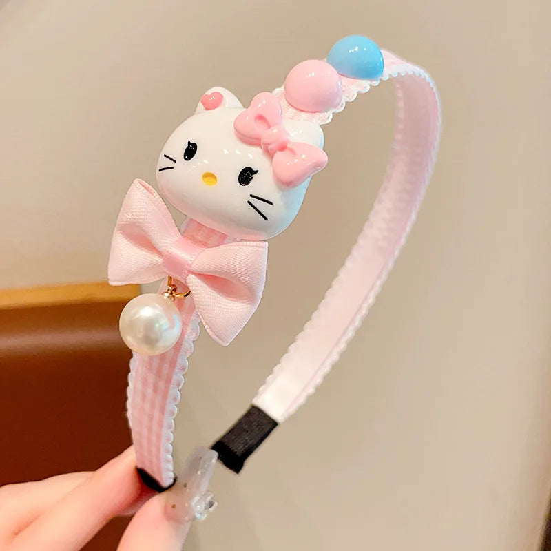 Hello Kitty Kuromi Hair Accessories Adorable Cute Headbands Versatile Qme 4
