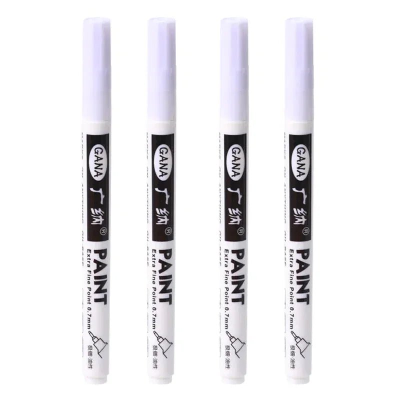 4Pcs/set High Quality Permanent Paint Markers Pen 0.7mm Fine Tip Waterproof, for Rock Painting, Wood, Metal, Canvas Qme 4Pcs white
