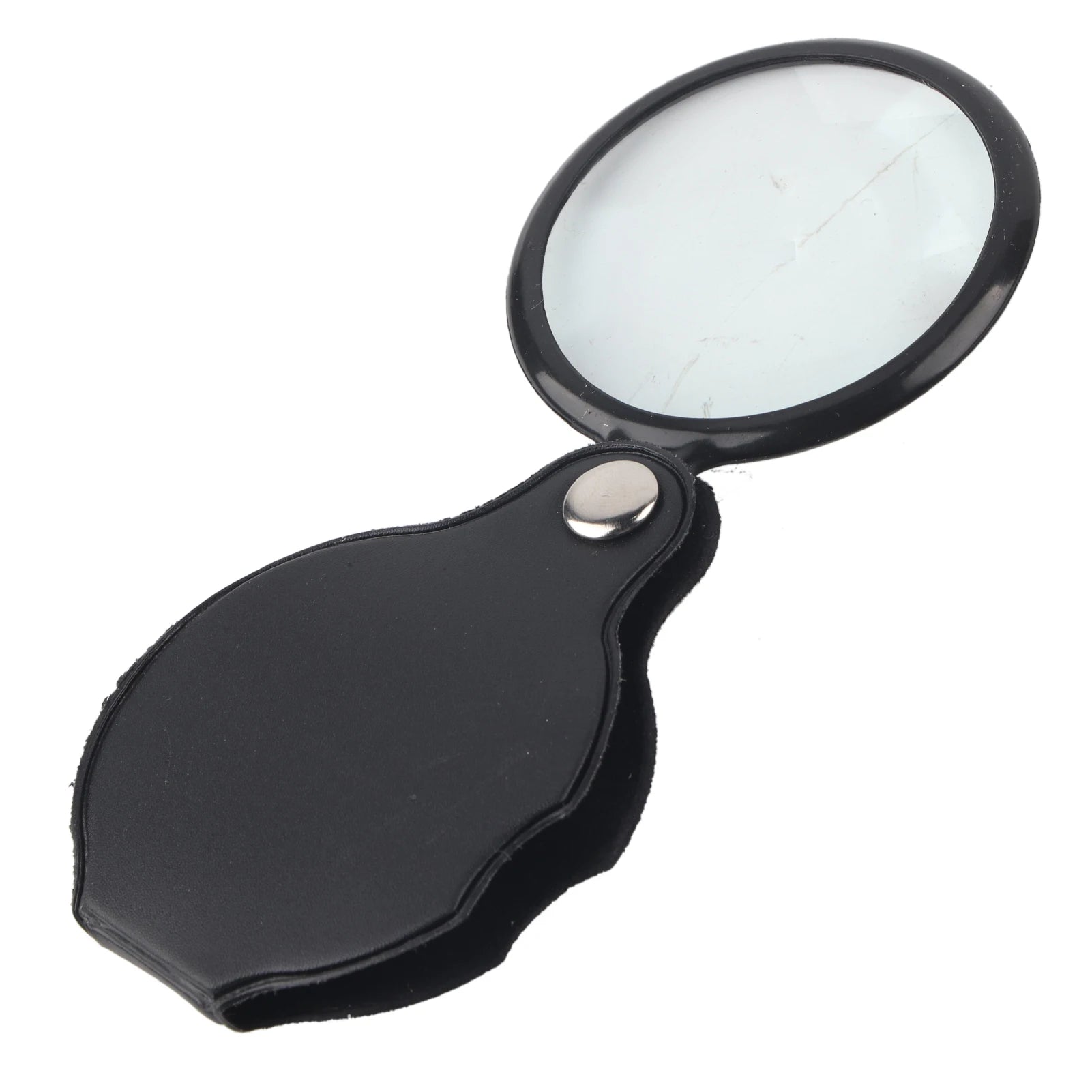 8X Mini Foldable Jewelry Magnifier Magnifying Glass Loupe with Pouch Foldable Magnifier Jewelry Magnifier Mini Magnifier Qme black