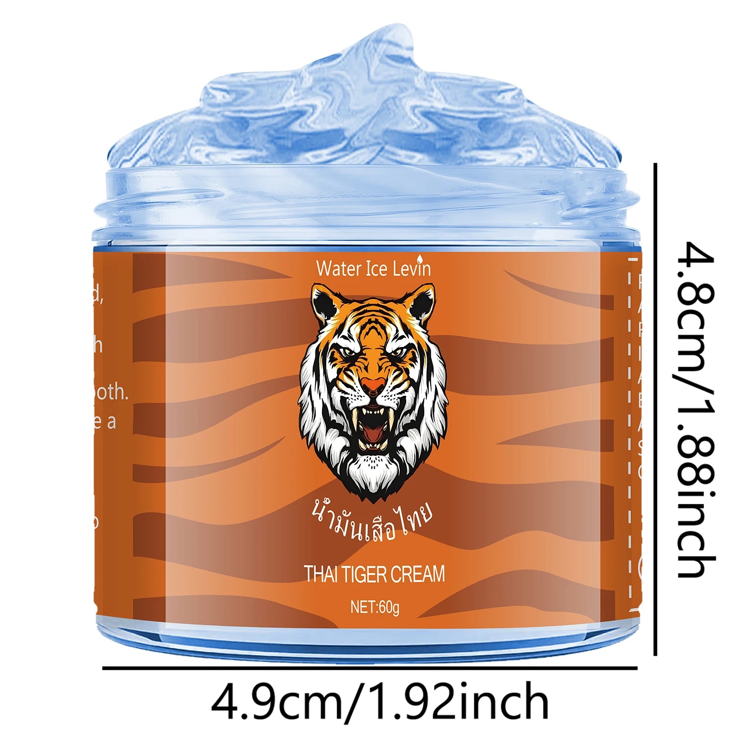 Thai Tiger Oil Cream - Hypoallergenic Deep Moisturizer, Rich in Nicotinamide and Hyaluronic Acid, 60g, Natural Ingredients, Soothing and Moisturizing, Suitable for All Light Skin Tones Qme
