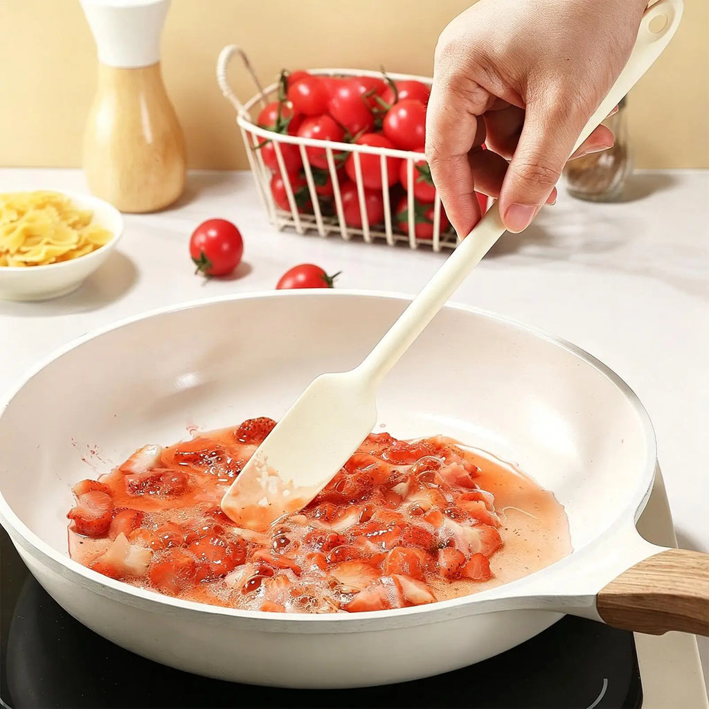 Silicone Butter Scraper Long Handled Jar Scraping Spatula Cream Qme