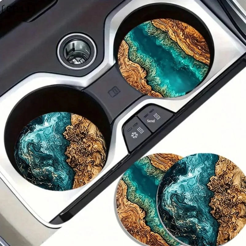 Ocean Wave Wood Grain Coasters Heat-resistant Drink Coffee Tea Mugs Qme