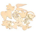 10pcs 4.5-10.5cm Mixed Christmas Series Wooden Pendant DIY Hanging Oranments Party Xmas Tree Home Crafts Handmade Decor c4117 Qme Mixed 10Pcs