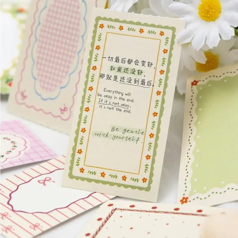 Vintage Border Note Stickers Tear Resistant DIY Decor Scrapbooking Qme