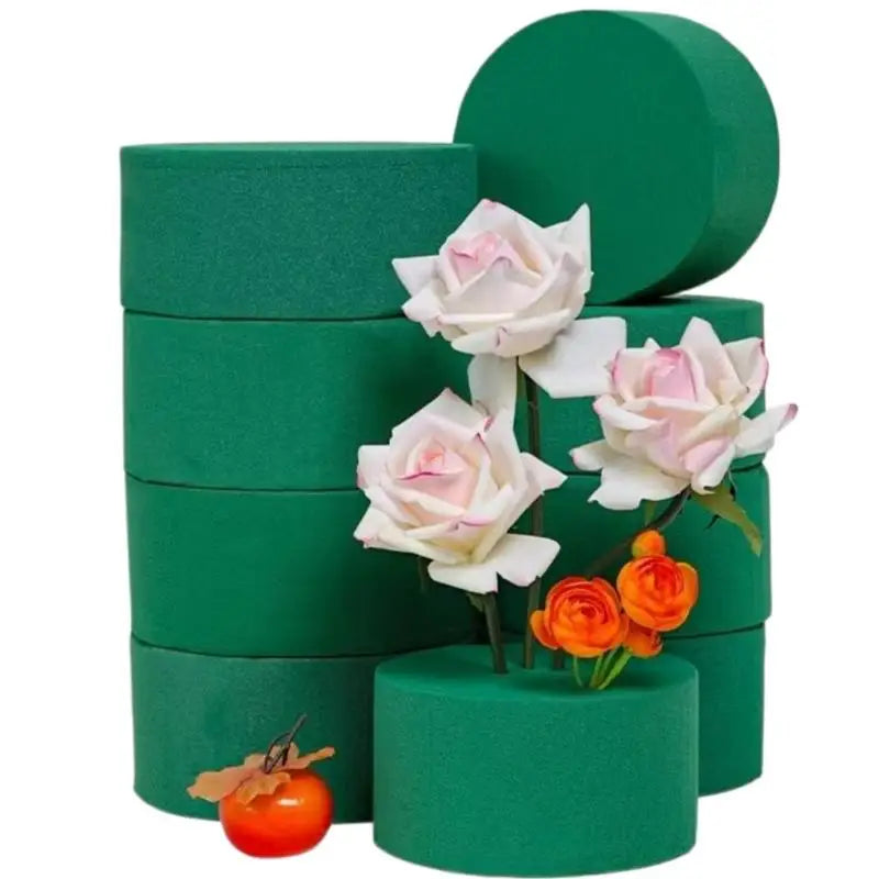 5/10Pcs DIY Fresh Artificial Flowers Wet Dry Florist Foam Bricks Green Round Floral Foam Blocks Wedding Praty Flower Decor Qme