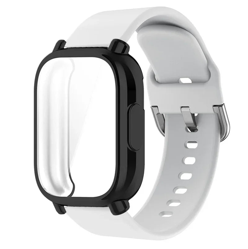 Protector Case+Silicone Strap For Xiaomi Redmi Watch 5 active/5 Lite Full Cover Screen TPU Soft Shell and Breathable Sport Band Qme WB For Redmi 5 Lite