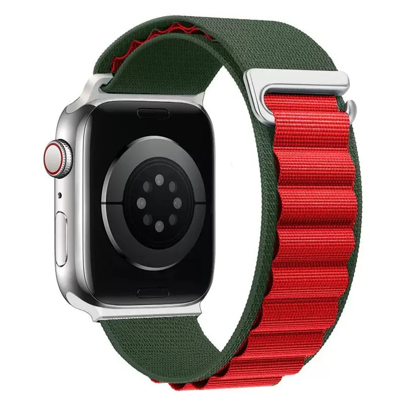 Nylon Watch Strap For Apple Watch 42 44 45 49MM Mountaineering Style Metal Adjustable Buckle Wristband Qme