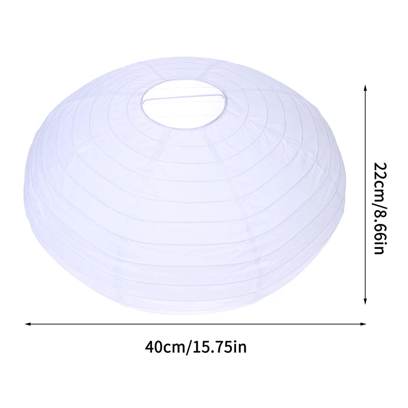 Flying Saucer Shape Paper Lamp Wedding Wall Sconces Chinese Ball Qme 40X40X22cm White