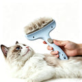 Professional Curved Pet Grooming Comb Universal Deshedding Brush Dogs Qme Blue