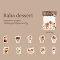30 Sheets/Bag Japanese Tea House Retro Theme Washi Paper Sticker Pack for DIY Craft, Scrapbook Material, Birthday Gift Qme 4