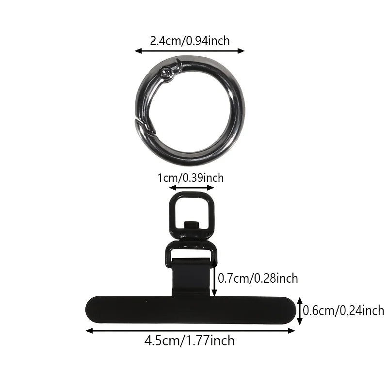 A Rotatable Metal Clip, A Mobile Phone Fixing Gasket, Which Can Be Connected To Mobile Phone Lanyard Decorations. Qme