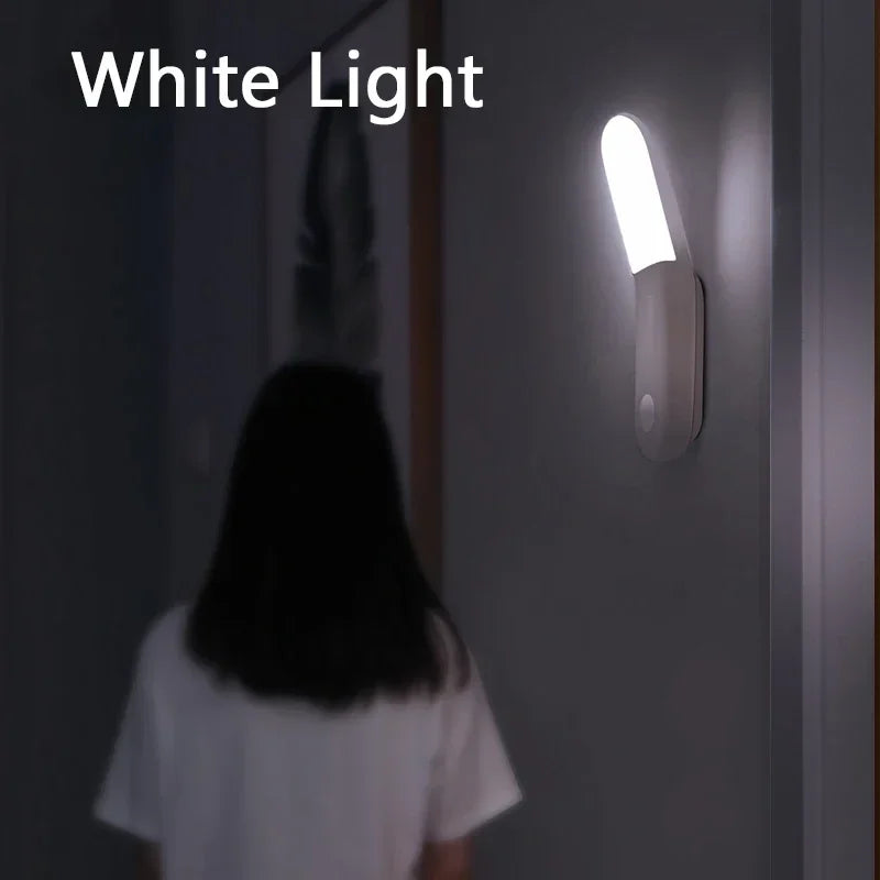 Led Induction Night Light Human Body Lamp USB Rechargeable LED Motion Sensor Aisle Qme White light
