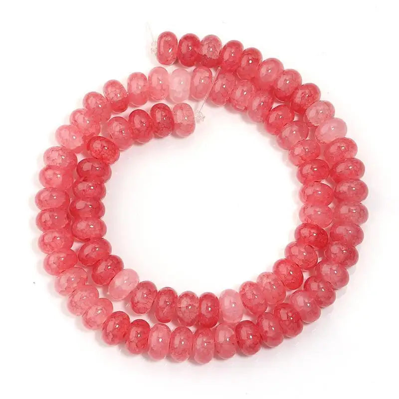 5x8mm Colorful Loose Glass Beads Abacus Flat Round Style for DIY Jewelry Making Home Craft Activities Qme A16