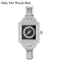 Vintage Square Inlaid Zircon Stainless Steel Watch Bracelet Women's