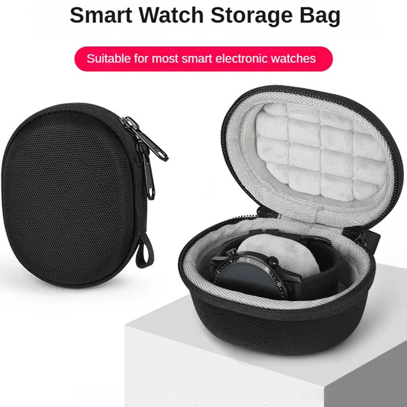 Portable EVA Single Watch Travel Case Watch Storage Organizer Box Watch Holder Waterproof for Smartwatches Zippered Container Qme