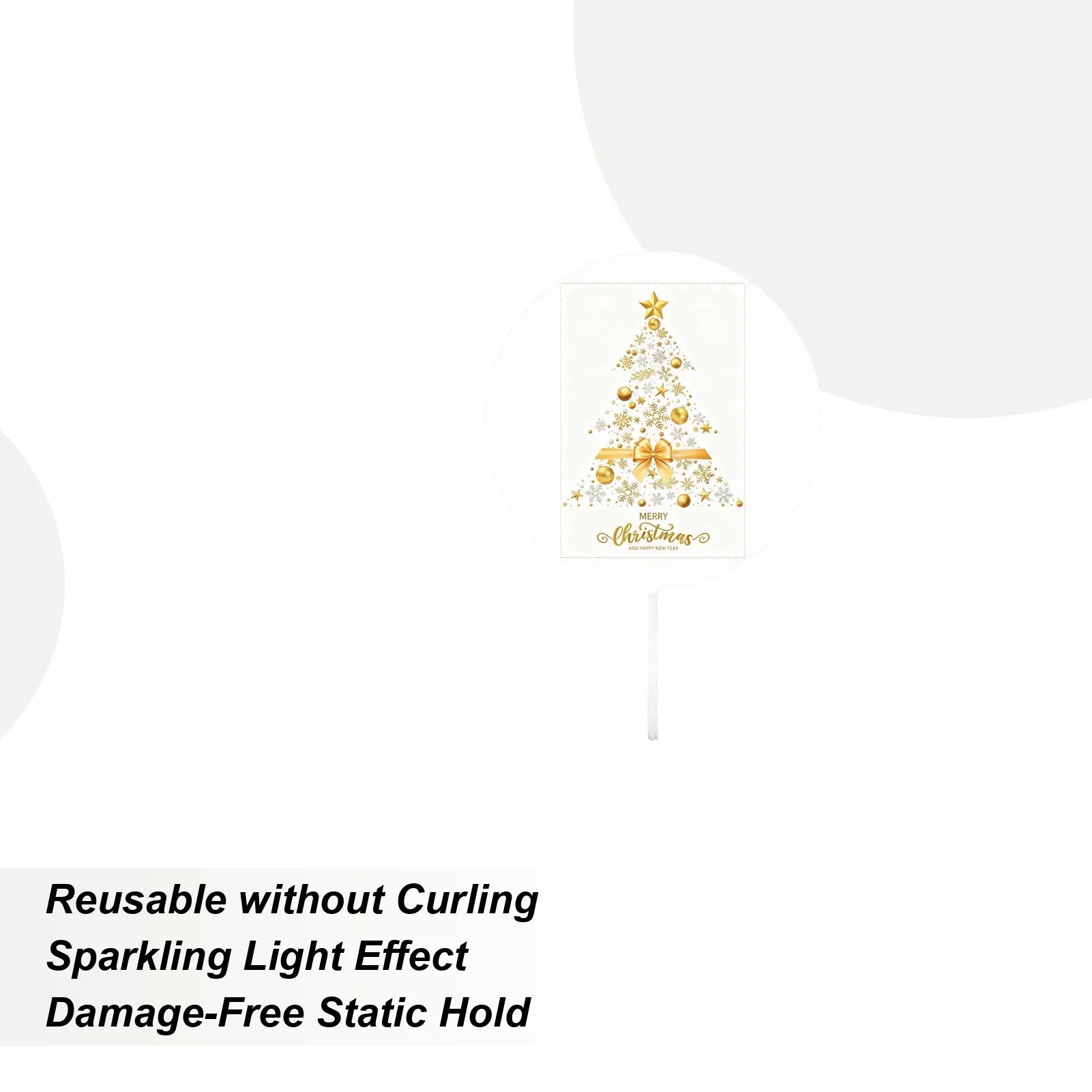 Christmas Clings Static Removable DIY Decorations Golden Tree Window Qme